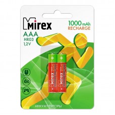 Аккумулятор Mirex HR03/AAА  Ni-MH, 1,2V, 1000mAh , 2шт/уп, цена за 2шт