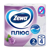 Бумага туалетная двухслойная с тиснением Zewa Плюс с ароматом сирени, 1х4рул, 23м