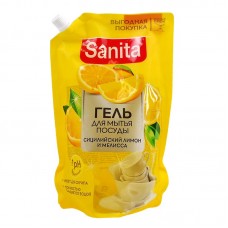 Средство для мытья посуды SANITA Сицилийский лимон и мелисса, дой-пак, гель, 900г