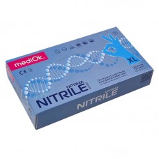 Перчатки нитриловые неопудренные одноразовые Nitrile Optima, нестерильные, смотровые, XL, 100шт/уп, голубые