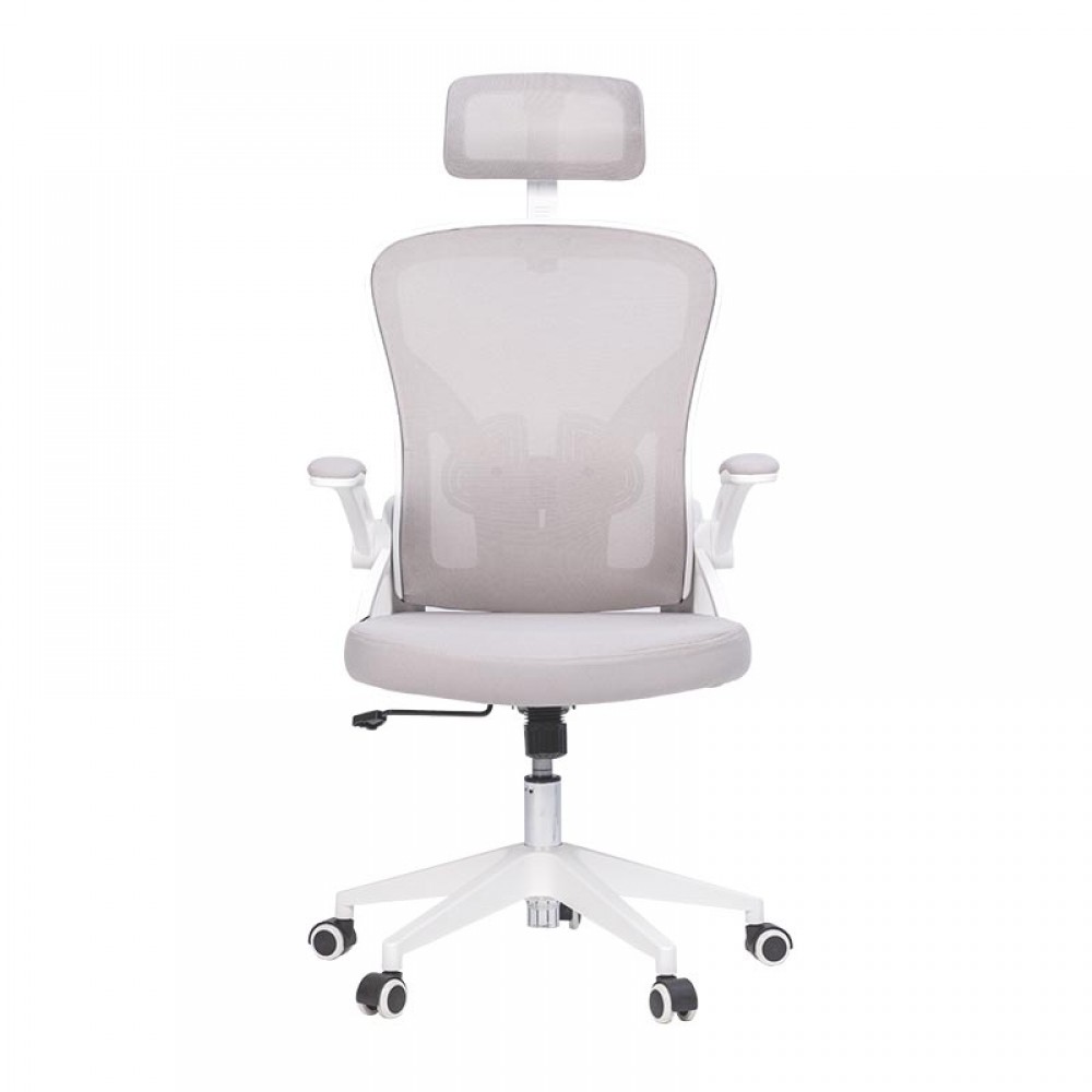 Кресло оператора Deli Е91025, ткань - сетка серая, цвет белый